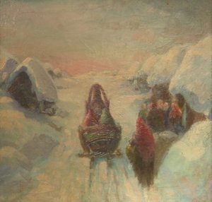 Zima. Jazda na sankach autorstwa Konstantin Konstantinovich Pervukhin