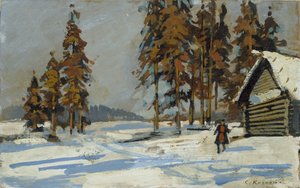 Pejzaż zimowy, początek XX wieku autorstwa Konstantin Korovin