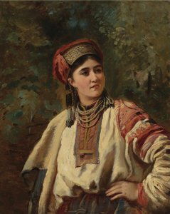 Konstantin Makovsky - Kobieta w stroju narodowym autorstwa Konstantin Makovsky
