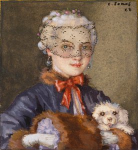 Dama z psem, 1928 autorstwa Konstantin Somov