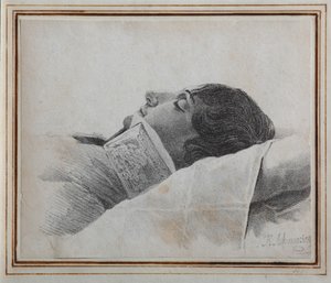 Dimitri Venevitinov 1805-1827 na łożu śmierci, 1827 autorstwa Konstantin Yakovlevich Afanasyev