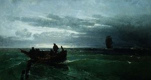 Liczby w łodzi wiosłowej na morzu autorstwa Konstantinos Bolanchi