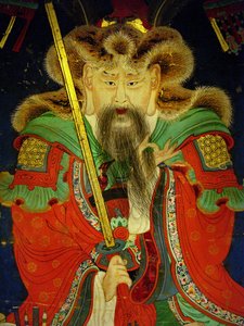 Detal, portret Dziesiątego Króla (Yeonsangun