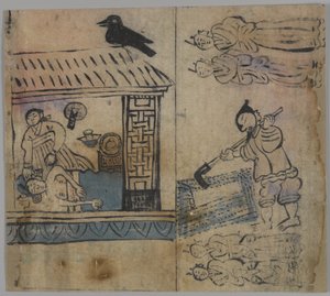 Scena rodzajowa, 1 z 4, XIX w. (atrament i toaleta na papierze) autorstwa Korean School