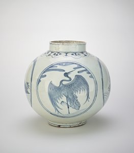 Słój z wzorami żółwi i żurawi, XIX w. autorstwa Korean School
