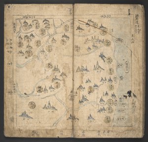 Lub. 13138, nr 5 Kangwŏn-do, z „Yŏjido” (Atlas) 1726-86 (tusz i kolor na papierze) autorstwa Korean School