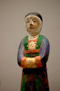 Dekoracyjna figura grobu. Drewno rzeźbione polichromowane, późny okres Joseon (Choson) autorstwa Korean School