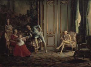 Wnętrze z minionego stulecia. Scena z Dworu Chrystiana VII autorstwa Kristian Zahrtmann
