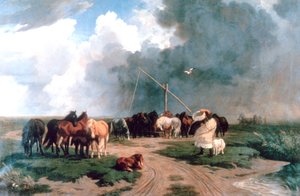 Konie w burzy, 1862