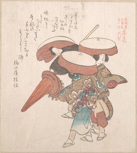 Trzej tancerze z Sumiyoshi lub Suminoye autorstwa Kubo Shunman