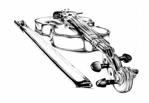 Elegancki rysunek skrzypiec