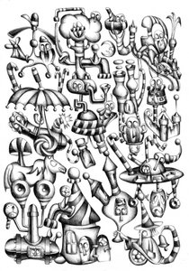 Fantastyczne, surrealistyczne stworzenia autorstwa Kulik