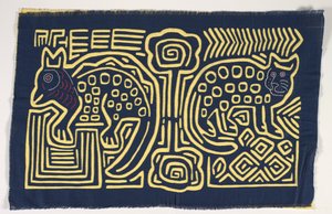 Panel koszuli (mola), ok. 1950 r. (bawełna z aplikacjami) autorstwa Kuna Indian Culture