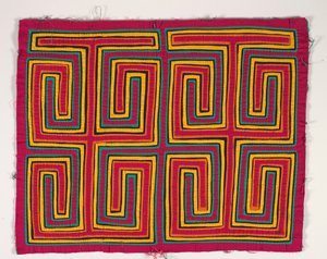 Panel koszuli (mola), ok. 1950 r. (bawełna z aplikacjami) autorstwa Kuna Indian Culture