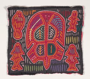 Panel koszuli (mola) (bawełna z aplikacjami) autorstwa Kuna Indian Culture