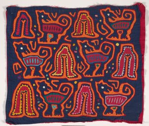 Panel koszuli (mola) (bawełna z aplikacjami) autorstwa Kuna Indian Culture