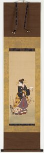 Oiran stojący przy śliwce autorstwa Kuniyuki Utagawa