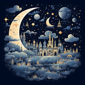 To jest zbiór izolowanych ilustracji fantasy przedstawiających elementy nieba 3