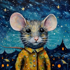 Portret mysiego zwierzęcia Gwiaździsta noc 1