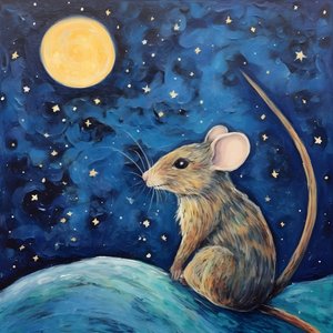 Portret mysiego zwierzęcia Gwiaździsta noc 2
