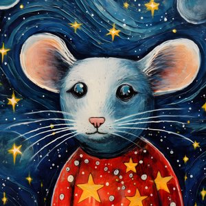 Portret mysiego zwierzęcia Gwiaździsta noc 4