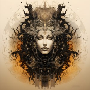 Leonardo Davinci szkic koncepcyjny album okładka korzeń drzewa, które wyrasta z ziemi i wznosi się w niebo jak Jack i łodyga fasoli 3