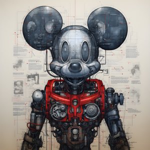 Rysunki techniczne Cyberpunk Mickey Mouse 1