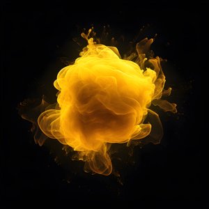 żółta plama energii z czarnym tłem 3