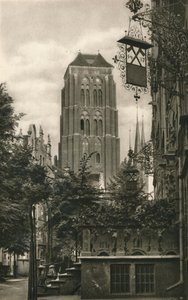 Gdańska. Jopengasse - Marienkirche, 1931 autorstwa Kurt Hielscher