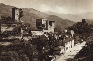 Włochy: Castello Verrucola, Fivizzano (zdjęcie czarno-białe) autorstwa Kurt Hielscher