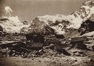 Włochy: Monte Rosa (zdjęcie czarno-białe) autorstwa Kurt Hielscher