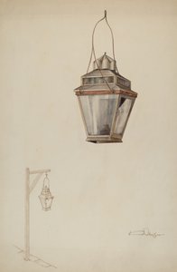 Lampa uliczna z olejem nasiennym, ok. 1900 r. 1937. autorstwa Kurt Melzer