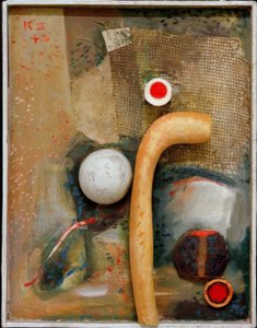 Fredlyst z żółtą sztuczną kością autorstwa Kurt Schwitters