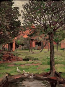 Gospodarstwo z gęsiami autorstwa Kurt Schwitters