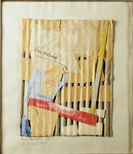 Kolaż zielono-czerwony (zielono-czerwony) Kurta Schwittersa (1887-1948) 1947 Kolekcja prywatna autorstwa Kurt Schwitters
