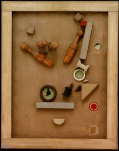 Merzbild 46 A. Obraz w kształcie stożka autorstwa Kurt Schwitters