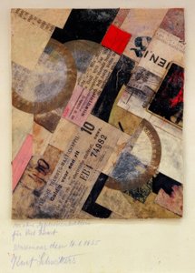 Mz bez skórek pomarańczowych autorstwa Kurt Schwitters