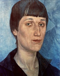 Portret Anny Achmatowej, rosyjskiej poetki autorstwa Kuzma Sergeevich Petrov Vodkin
