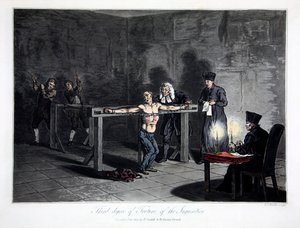 „Trzeci stopień tortur inkwizycji”, 1813. autorstwa LC Stadler