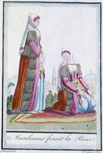 Modlący się muzułmanie - w „Encyclopédie des voyages” J. Grasset St Sauveur, wyd. Deroy, Paryż autorstwa L.F. Labrousse