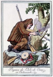 Chłop z Korsyki w zasadzce - w „Encyklopedii podróży” J. Grasset St Sauveur, Deron, Paryż