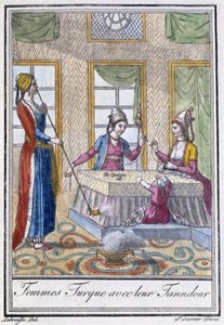 Turczynki ze swoim Tanndourem - w „Encyklopedii podróży” J. Grasset St Sauveur, wyd. Deroy, Paryż autorstwa L.F. Labrousse
