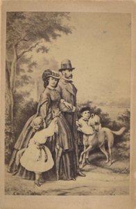 Franciszek Józef I i Elżbieta Austriacka oraz ich rodzina cesarska (ilustracja) autorstwa L. T. Neumann