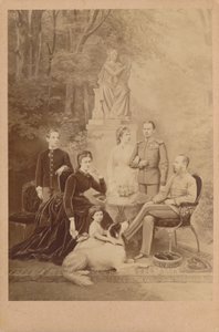 Franciszek Józef I i Elżbieta Austriacka oraz ich rodzina cesarska (ilustracja) autorstwa L. T. Neumann