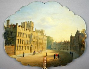 Ekran wiktoriański ze sceną Oxford High Street i Queen