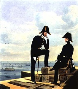 Mates, płyta 12 z „Kostium Marynarki Królewskiej i Marynarki”, rytowana przez artystów, ok. 1830-37 (kolor lito) autorstwa L. and Eschauzier St. Mansion