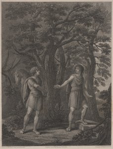 Ilustracja z "Palamon and Arcite", grafika wykonana przez Francesco Bartolozzi 1797 (grawer punktowany) autorstwa Lady Diana (after) Beauclerk