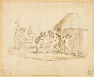 Putti odgrywające mitologiczne sceny autorstwa Lady Diana Beauclerk