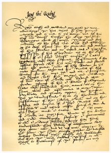 List Lady Jane Grey do Williama Parra, 10 lipca 1553 r. autorstwa Lady Jane Grey