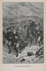 Wycofanie się z Moskwy, ilustracja z „Historii Francji małego Artura: od najwcześniejszych czasów do upadku II cesarstwa”, opublikowana w 1899 r.